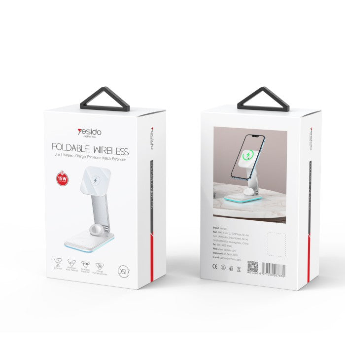 3 In 1 Foldable Desktop Wireless Charging Dock Stand Charger For Iphone