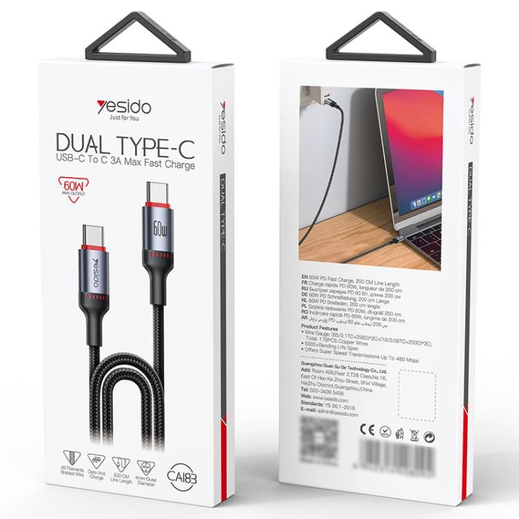 Dual Type-C Usb-C To C 3A Max Fast Charger